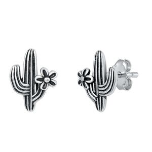 Sterling Silver Cactus Stud Earrings 🌵